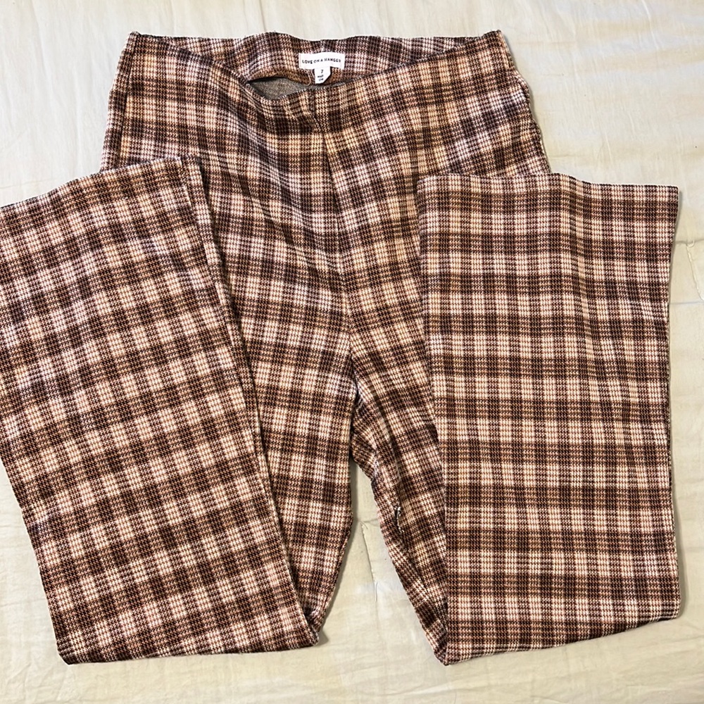 Brown plaid bell bottoms